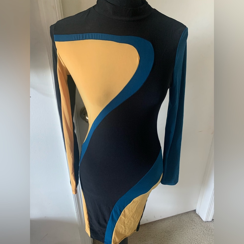 Forever 21 Colorblock Long Sleeve Dress